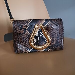 St John  Water Snake Print Mini Loop Crossbody Bag, retail 1495 $